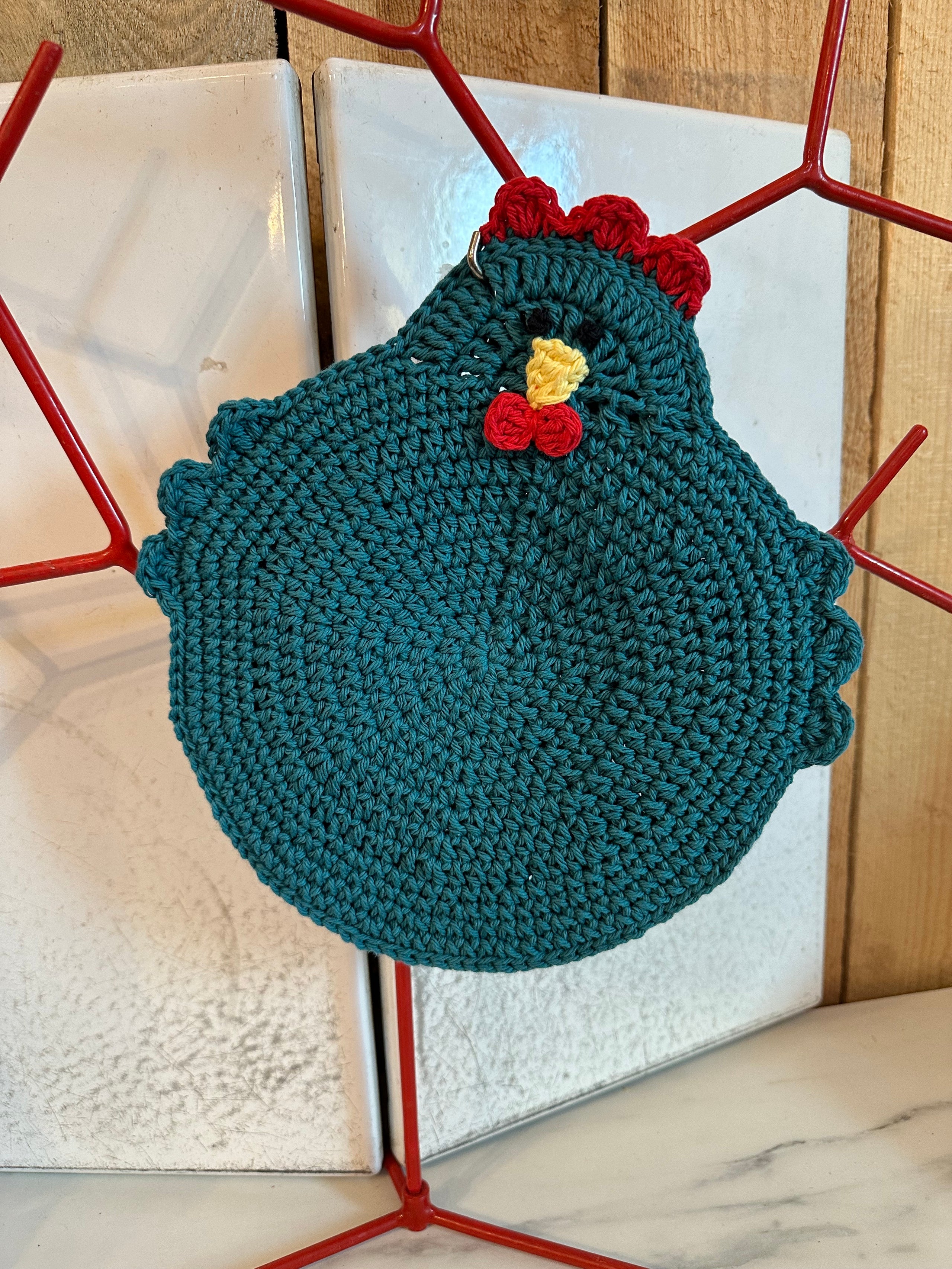 Crochet Chicken Hotpad Potholder Red Barn Park Rapids MN